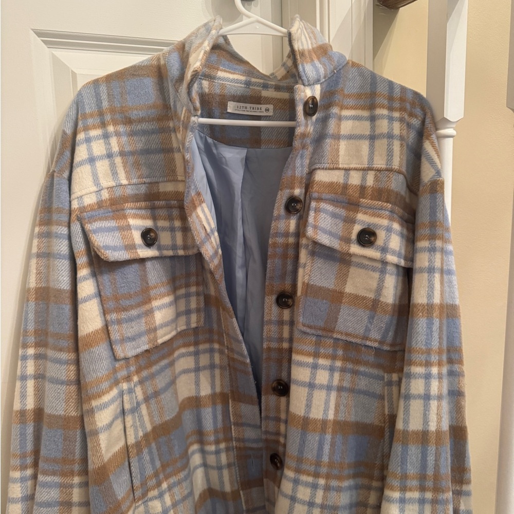 Women’s 12th Tribe Plaid Button-Up Jacket